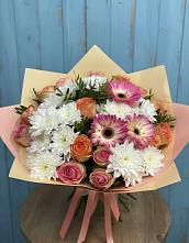 Букет цветов из:  Розы, Герберы и Хризантемы в Рыльске