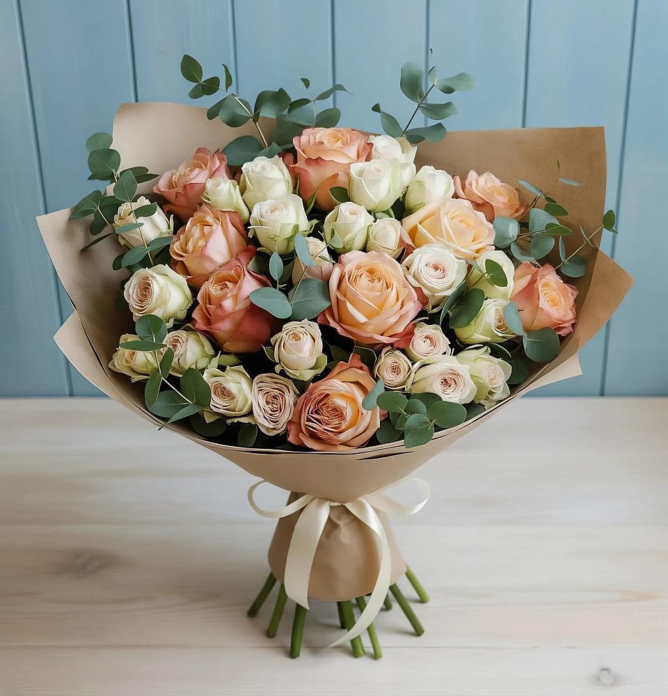 Букет цветов из: Альстромерии и Розы в Рыльске