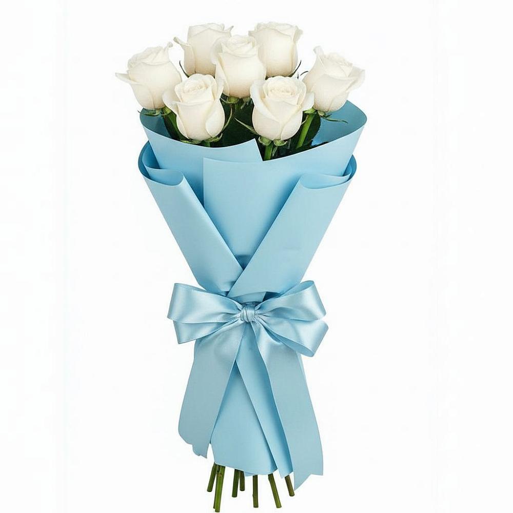 Букет 7 белых роз Проуд в Рыльске