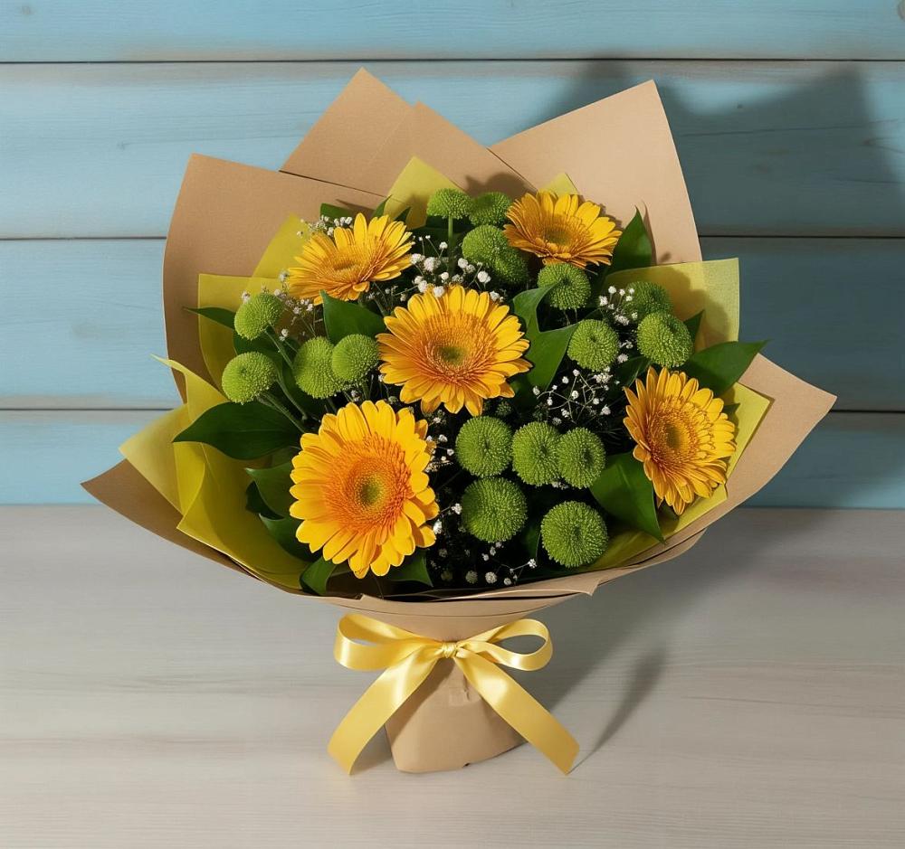 Букет цветов из: Герберы и Хризантемы в Рыльске