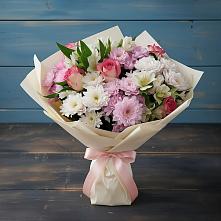 Букет цветов из:  Хризантемы, Альстромерии и Розы в Рыльске