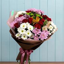 Букет цветов из:  Розы, Хризантемы и Альстромерии #REPLACE_PRED# Рыльске